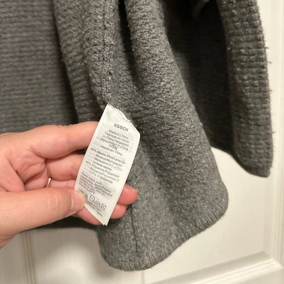 Madewell Gray Merino Wool Long Sleeve Open Sweater Jacket Women's Size XS